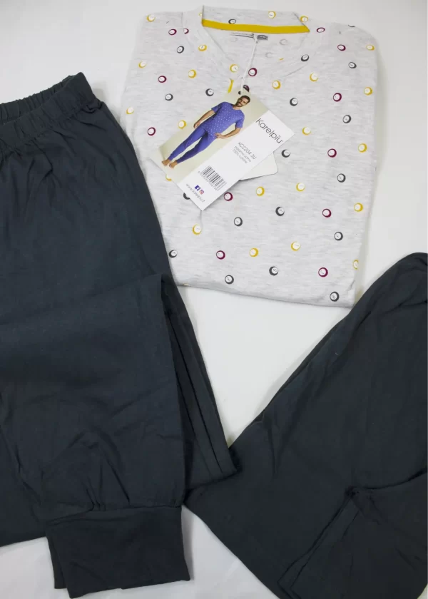 Pigiama Uomo Cotone Mezza Manica 3 Pezzi Karel 2204 - immagine 3