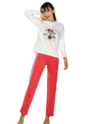 Pigiama Donna Lungo Cotone Sabor Minnie Disney