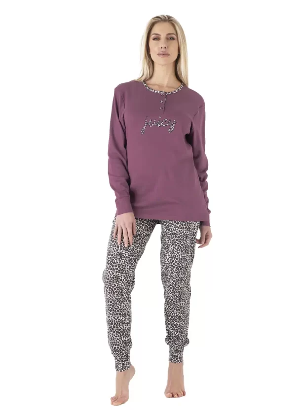 Pigiama Calibrato Donna caldo cotone | Karel 5048 - immagine 2