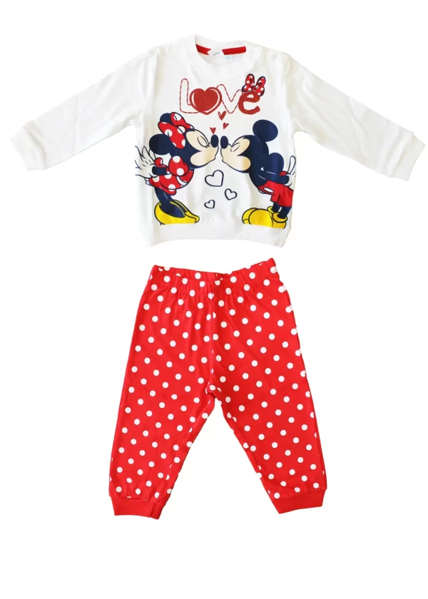 Pigiama Neonata Minnie e Mickey in Cotone