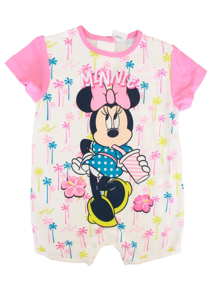 Tutina Corta Neonata Minnie Pagliaccetto 100% cotone