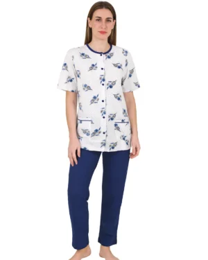 Pigiama Donna Aperto mezza manica Cotone | Karel 6044