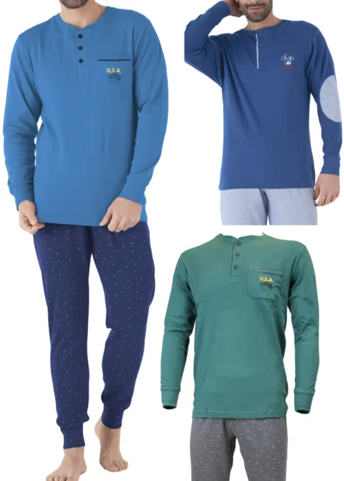 Pigiama Uomo Caldo Cotone Karel Autunno Inverno