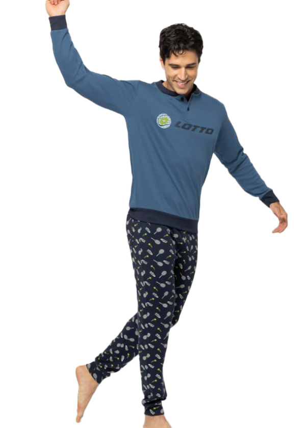 Pigiama Uomo Caldo Cotone Lotto Sport Tennis - immagine 4