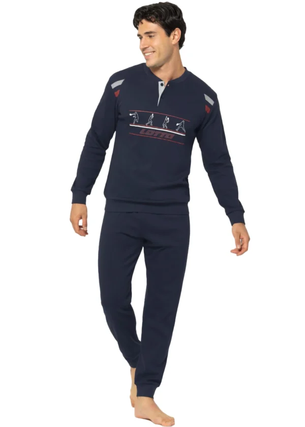 Pigiama Uomo Caldo Cotone Lotto Sport Tennis - immagine 5