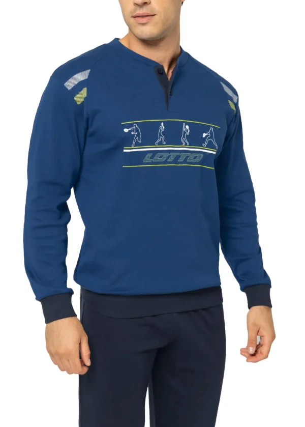 Pigiama Uomo Caldo Cotone Lotto Sport Tennis - immagine 2
