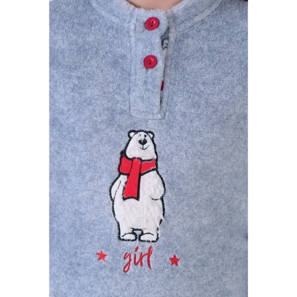 Pigiama Bambina in Pile Coral Orso Natale Pigiamiamoci - immagine 2