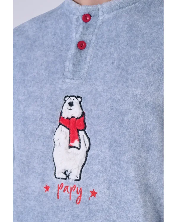 Pigiama Uomo in Pile Coral Orso Natale Pigiamiamoci 864 - immagine 2
