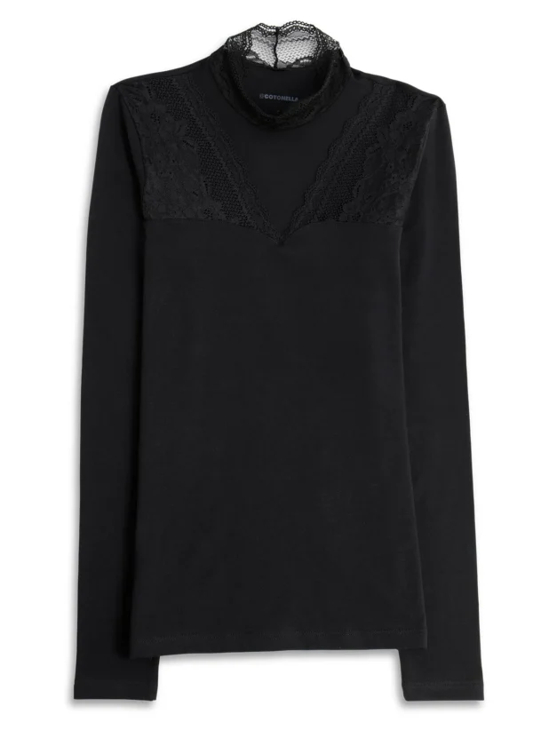 Maglia Lupetto Maniche Lunge Pizzo Cotonella - immagine 2
