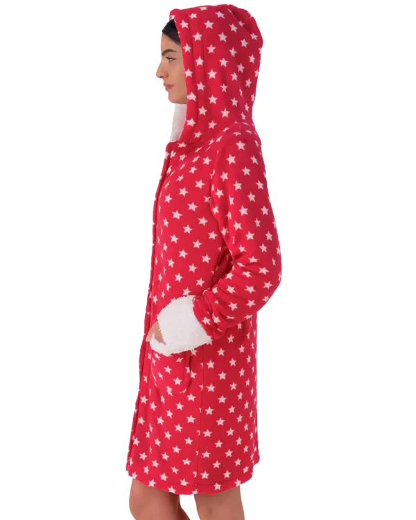 Vestaglia Donna pile Coral Fleece con Cappuccio - immagine 3