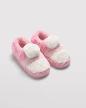Pantofole Casa da Bambina Rosa con pompon