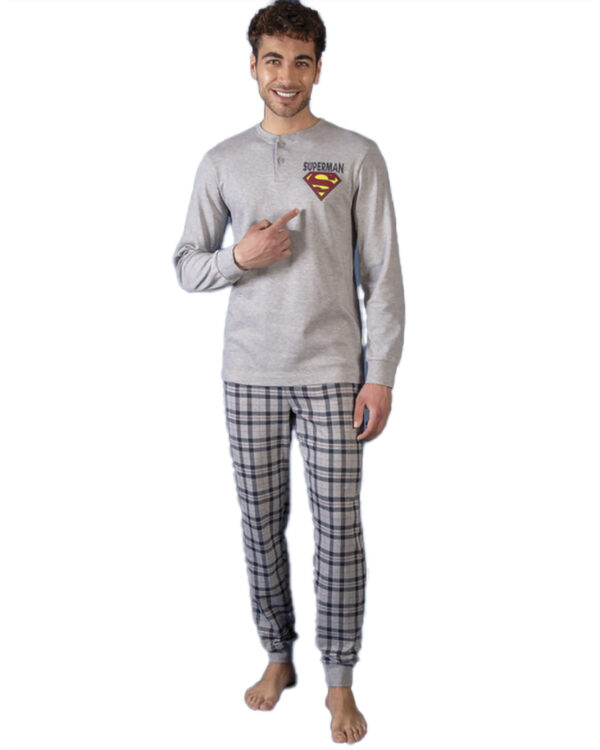 Pigiama Uomo Caldo Cotone Superman - immagine 2