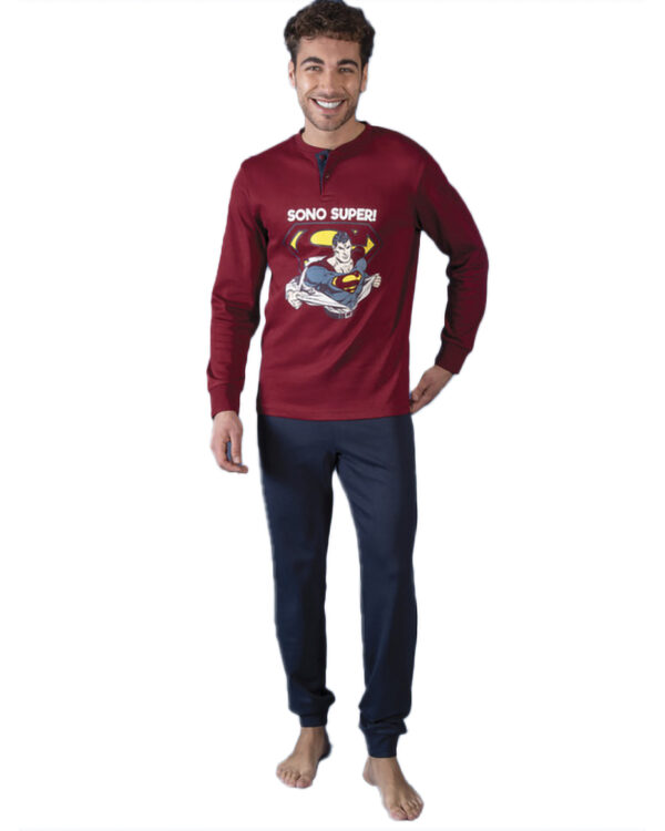 Pigiama Uomo Caldo Cotone Superman