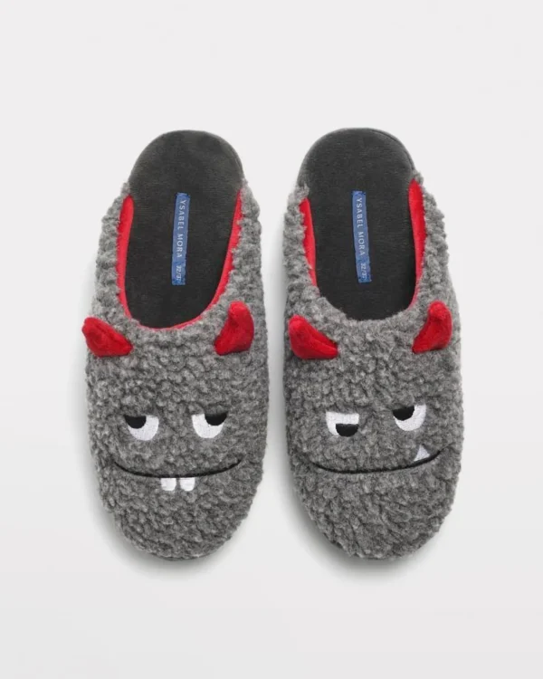 Pantofole Aperte da Bambino Grigio/Rosso Diavoletto - immagine 3