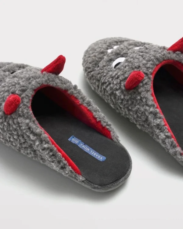 Pantofole Aperte da Bambino Grigio/Rosso Diavoletto - immagine 4