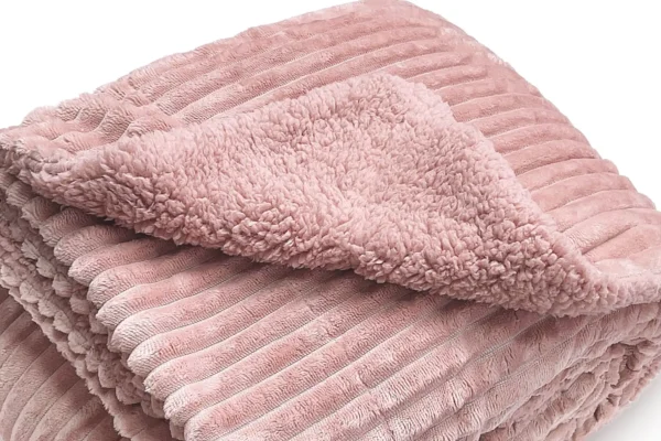 Plaid Agnellato Livigno 130x160 Avorio Sabbia Grigio Rosa - immagine 4