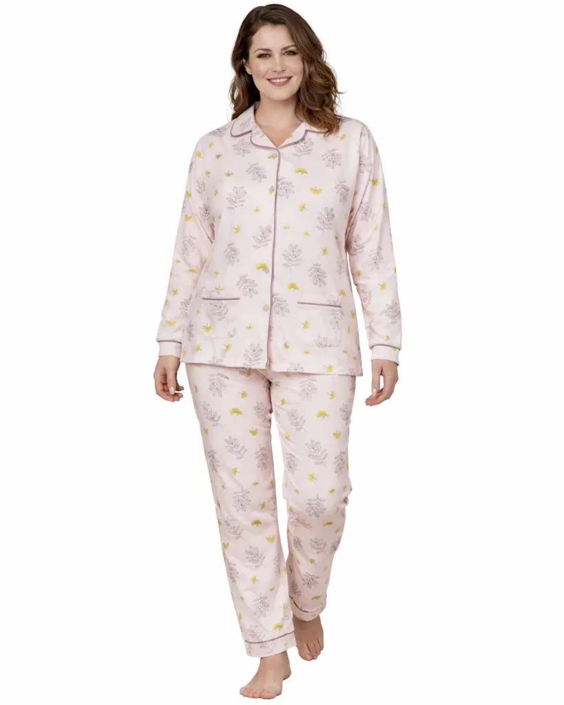 Pigiama Aperto Donna in Caldo Cotone taglie Comode