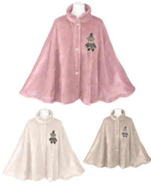 Poncho Vestaglietta Bimba in Pile Coral LovelyShabby