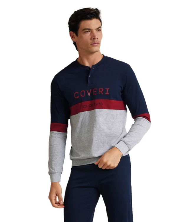 Pigiama Lungo Uomo Cotone Leggero | Enrico Coveri 1158 - immagine 3