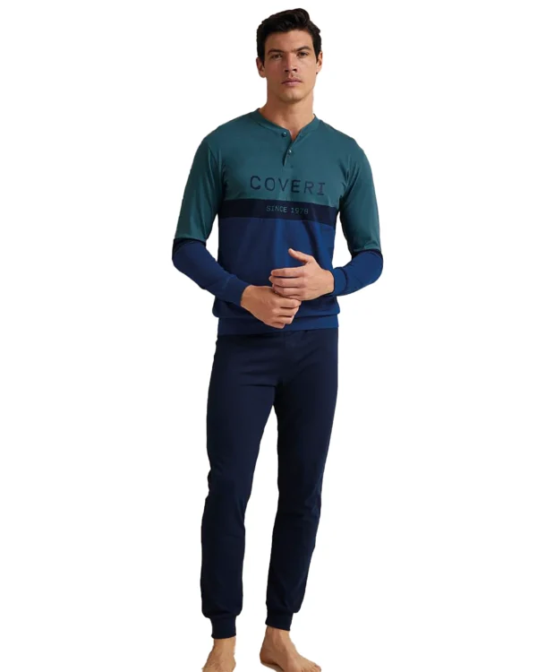 Pigiama Lungo Uomo Cotone Leggero | Enrico Coveri 1158 - immagine 2