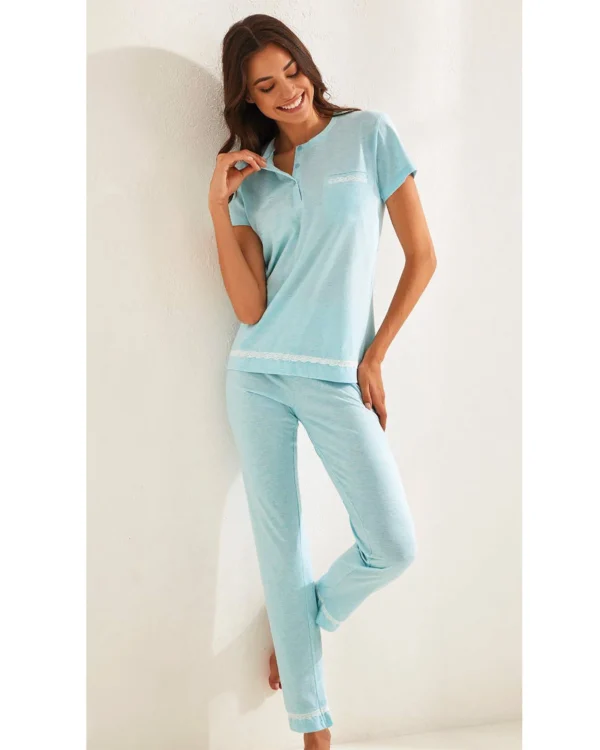 Pigiama Donna Mezza Manica e Pantalone Lungo IlGranchio 5096 - immagine 2