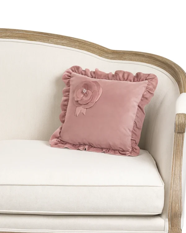 Cuscino Arredo in Velluto con Volant Lovely Shabby - immagine 2