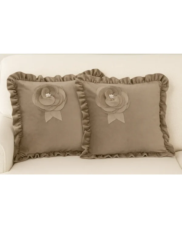 Cuscino Arredo in Velluto con Volant Lovely Shabby - immagine 6