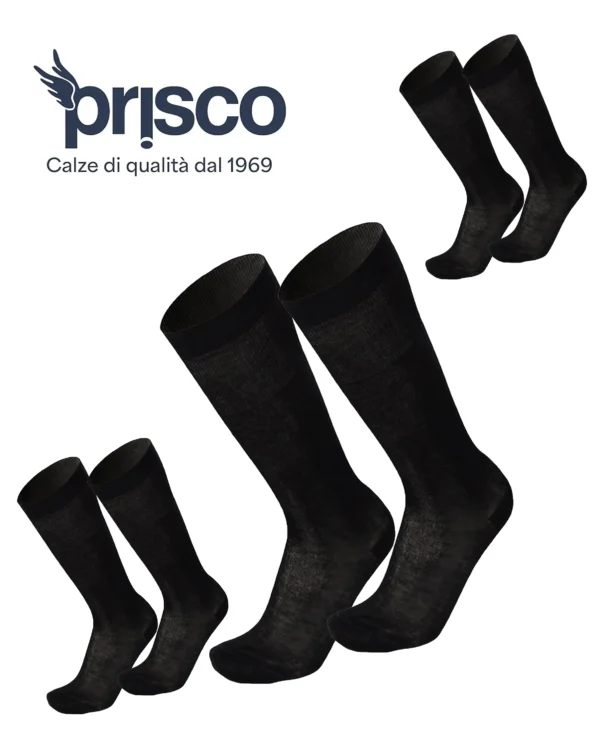 Calze Uomo Lunghe in Filo di Scozia Elasticizzato  | Prisco Scopri
