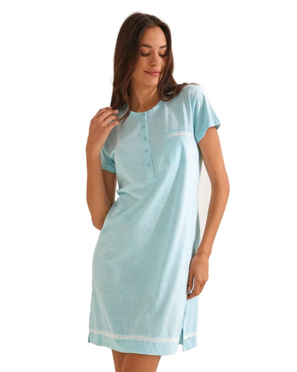 Camicia da Notte Mezza Manica Cotone | IlGranchio - immagine 2