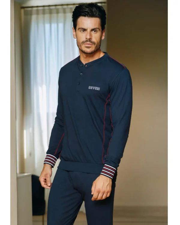Pigiama Lungo Uomo Cotone Calibrato | Enrico Coveri 1057 - immagine 2