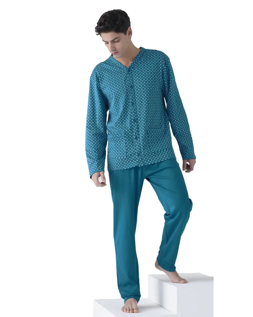 Pigiama Uomo Aperto Giacca in Caldo Cotone | Pigiamiamoci 4001