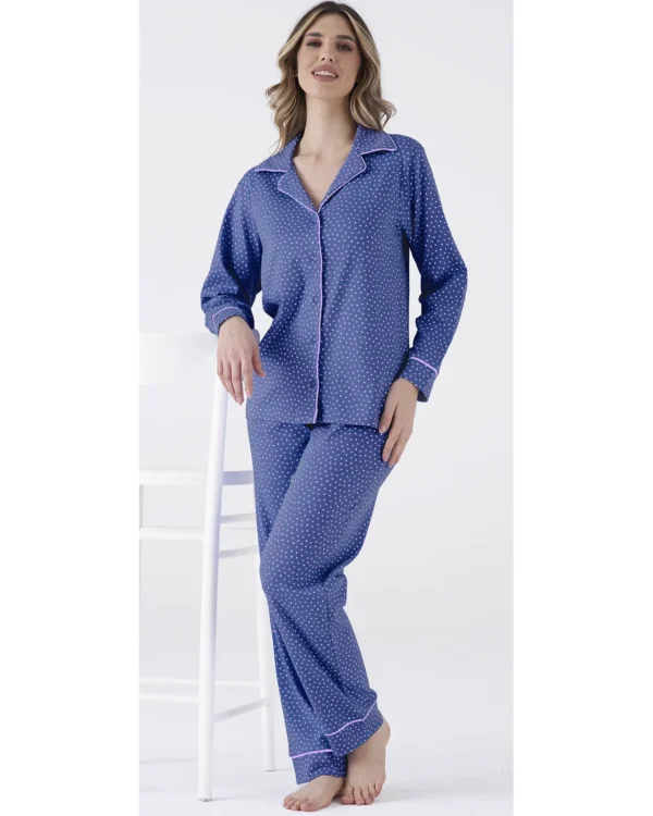 Pigiama Donna Caldo Cotone Aperto | Pigiamiamoci 4174