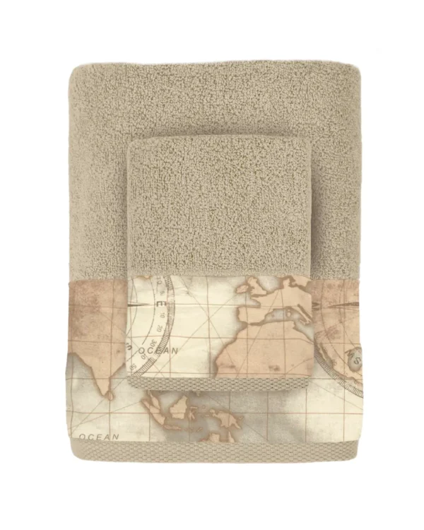 Set Asciugamani in Spugna 1+1 con balza stampata Lovely Shabby - immagine 2