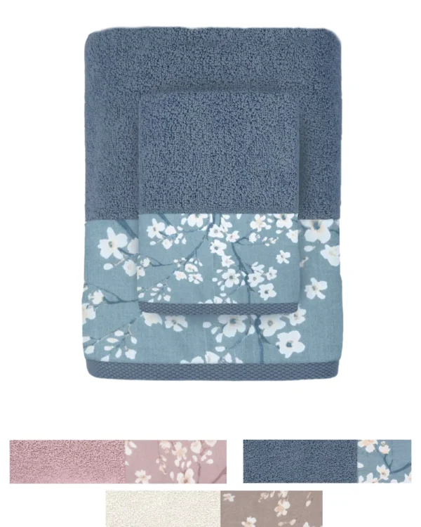 Set Asciugamani Bagno in Spugna 1+1 | Lovely Shabby Sakura - immagine 2