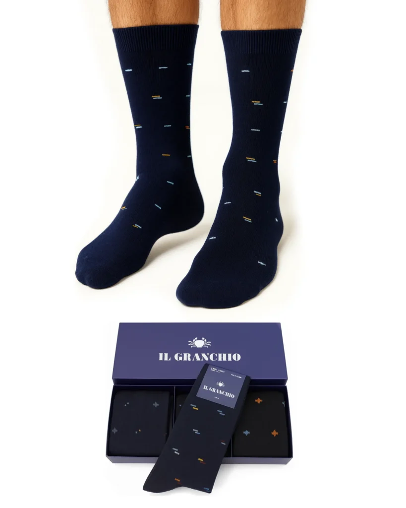 Calze uomo corte IlGranchio Caldo Cotone | Kit 3 paia Fantasia