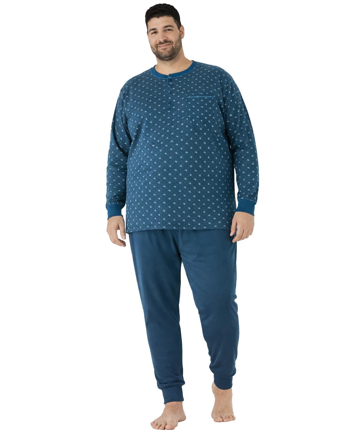 pigiama blu per uomo calibrato pigiamiamoci in cotone caldo