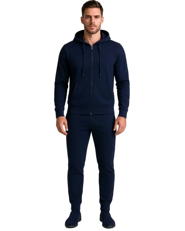 Tuta Uomo con Cappuccio in Cotone Garzato | Made in Italy - immagine 5