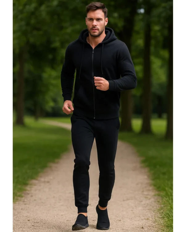 Tuta Uomo con Cappuccio in Cotone Garzato | Made in Italy - immagine 6