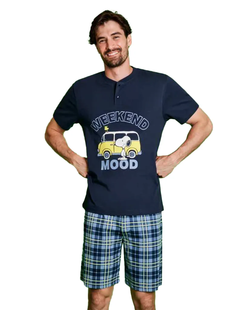 Pigiama Corto Uomo Snoopy Cotone Estivo – Sabor