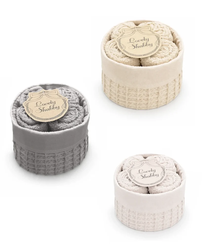 Lavette in Spugna di Cotone – Cestino da 4 pezzi 30×30